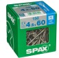 Preview: SPAX Edelstahlschraube, 4,5 x 60 mm, 150 Stück, Teilgewinde, Senkkopf, T-STAR plus T20, 4CUT, Edelstahl rostfrei A2, 4197000450606